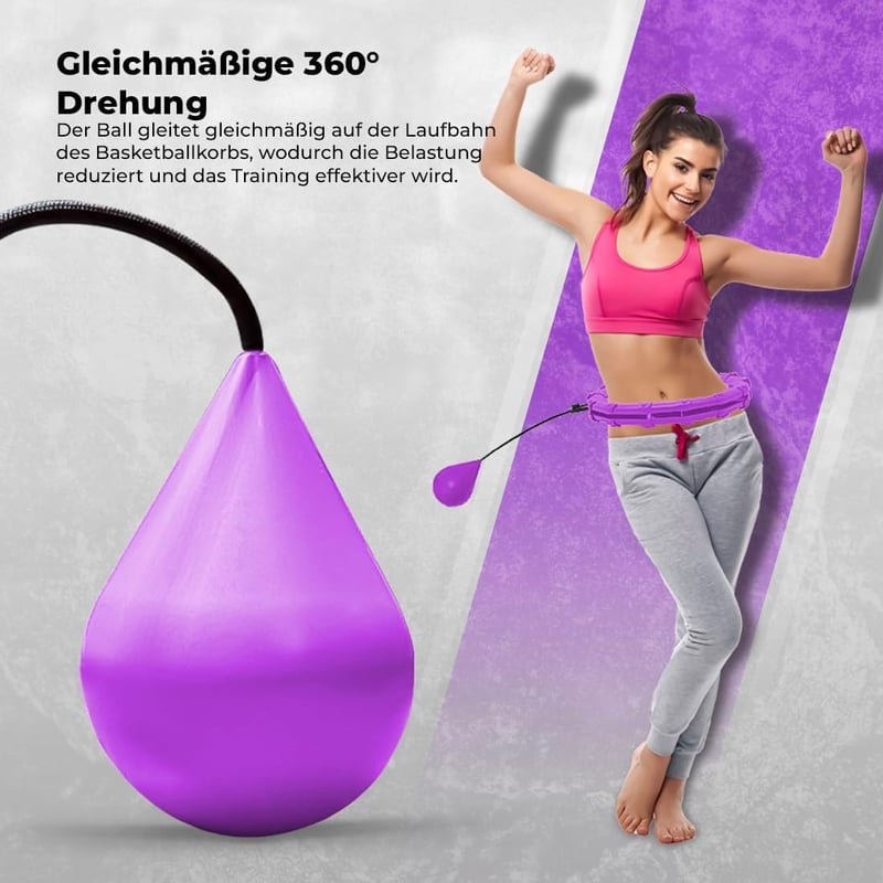 Active 100 Hula Hoop Karika Felnőtteknek Súlygolyóval, Masszázs és Fogyás Funkció - Purple