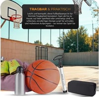 Active 100 pumpa na lopty s ihlou a tryskou - ručná pumpa s predlžovacou hadičkou na futbalové, basketbalové a volejbalové lopty, trubica z hliníkovej zliatiny, e 5