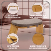 Bancă de meditație pliabilă Active Peak cu pernuță, 44x18 cm, din bambus ergonomic, scaun de yoga pentru ameliorarea presiunii asupra genunchilor, pentru exerciții de mindfulness 5