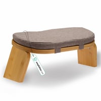 Bancă de meditație pliabilă Active Peak cu pernuță, 44x18 cm, din bambus ergonomic, scaun de yoga pentru ameliorarea presiunii asupra genunchilor, pentru exerciții de mindfulness 1