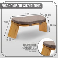 Bancă de meditație pliabilă Active Peak cu pernuță, 44x18 cm, din bambus ergonomic, scaun de yoga pentru ameliorarea presiunii asupra genunchilor, pentru exerciții de mindfulness 2
