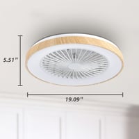 Stropný ventilátor s osvetlením activeallbrite do spálne, 48 cm, tichý 20W DC motor, diaľkové ovládanie, 6 rýchlostí, moderné 40W LED svetlo, RGB, stmievateľný 4