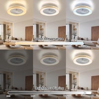 Stropný ventilátor s osvetlením activeallbrite do spálne, 48 cm, tichý 20W DC motor, diaľkové ovládanie, 6 rýchlostí, moderné 40W LED svetlo, RGB, stmievateľný 3
