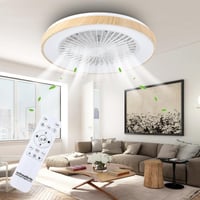 Stropný ventilátor s osvetlením activeallbrite do spálne, 48 cm, tichý 20W DC motor, diaľkové ovládanie, 6 rýchlostí, moderné 40W LED svetlo, RGB, stmievateľný 1