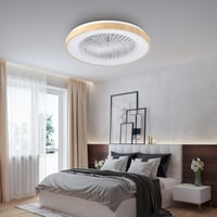 Stropný ventilátor s osvetlením activeallbrite do spálne, 48 cm, tichý 20W DC motor, diaľkové ovládanie, 6 rýchlostí, moderné 40W LED svetlo, RGB, stmievateľný 6
