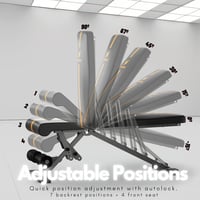 ACTIVEWEIGHT Összecsukható Edzőpad 90° Állítható Fekvő Fekvenyomó Pad Erősítéshez - Black/Papaya 4