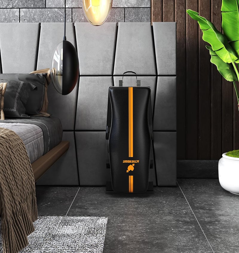ACTIVEWEIGHT Összecsukható Edzőpad 90° Állítható Fekvő Fekvenyomó Pad Erősítéshez - Black/Papaya
