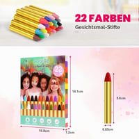 Súprava 22 farieb na tvár ACWOO, bezpečné a netoxické farby na tvár a telo pre deti, ideálne na Halloween, karneval a cosplay líčenie 3