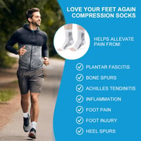 ACWOO Bokavédő Ortopéd Kompressziós Zokni 4 Pár - Lábfej Bandázs Plantar Fasciitis Achilles-ín Neuropátia Ellen 8