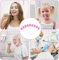ACWOO Eldobható Szájápolási Szivacs, 100 db-os Csomag, Hordozható Szájtisztító Pálcikák Fogászati Klinikákhoz, Rózsaszín 7