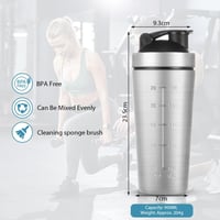 ACWOO Rozsdamentes Acél Protein Shaker 900ml - Sportos Fitnesz Palack Mérlegekkel, BPA Mentes Szivárgásmentes Fehérje Turmix 2