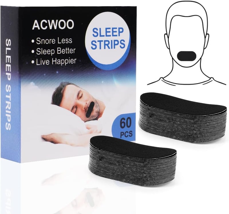 ACWOO Szájszalag Alváshoz, 60 db Horkolás Elleni Szájtapasz, Ovális Alvási Tapasz, Légzés Javító Szájragasztó