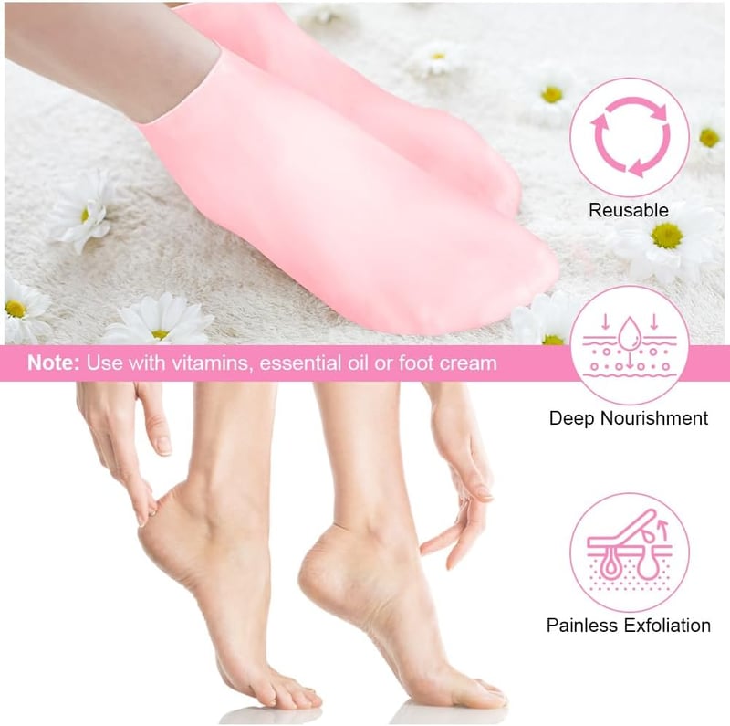ACWOO Szilikonos Hidratáló Zokni 3 Pár - Géles Talpápoló Zokni Aloe Verával Csúszásmentes Otthoni Spa Kezeléshez