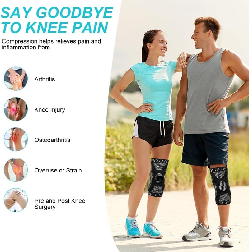 ACWOO Térdrögzítő XL Kompressziós Ujj Patella Géllel Stabilizátorokkal