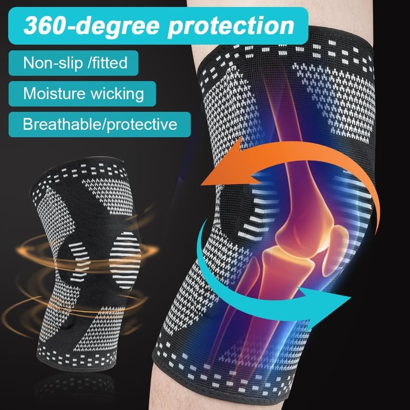ACWOO Térdrögzítő XL Kompressziós Ujj Patella Géllel Stabilizátorokkal
