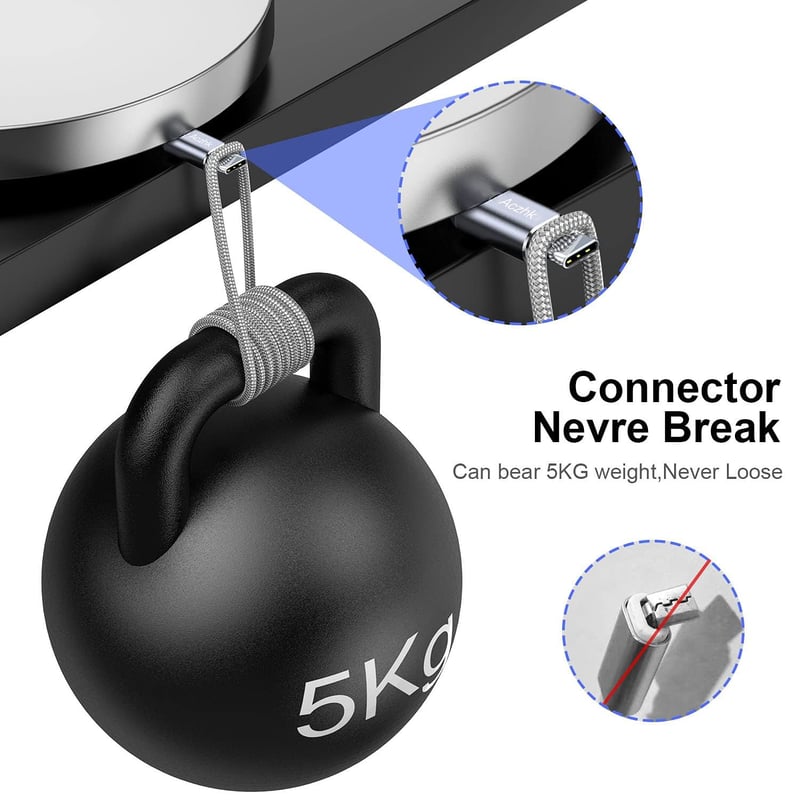 Aczhk 2 db 0.5 m USB C töltőkábel 3.1A gyors töltés nejlonfonattal iPhone 16 15 Pro Max Galaxy S24 S23 Huawei P60 kompatibilis