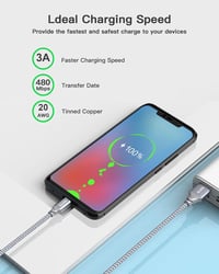 Aczhk 2 db 0.5 m USB C töltőkábel 3.1A gyors töltés nejlonfonattal iPhone 16 15 Pro Max Galaxy S24 S23 Huawei P60 kompatibilis 2