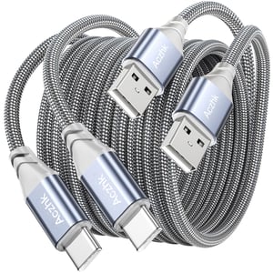 Aczhk USB-C kabel za punjenje 3,1A s najlonskim opletom - 0,5 m - 12 komada