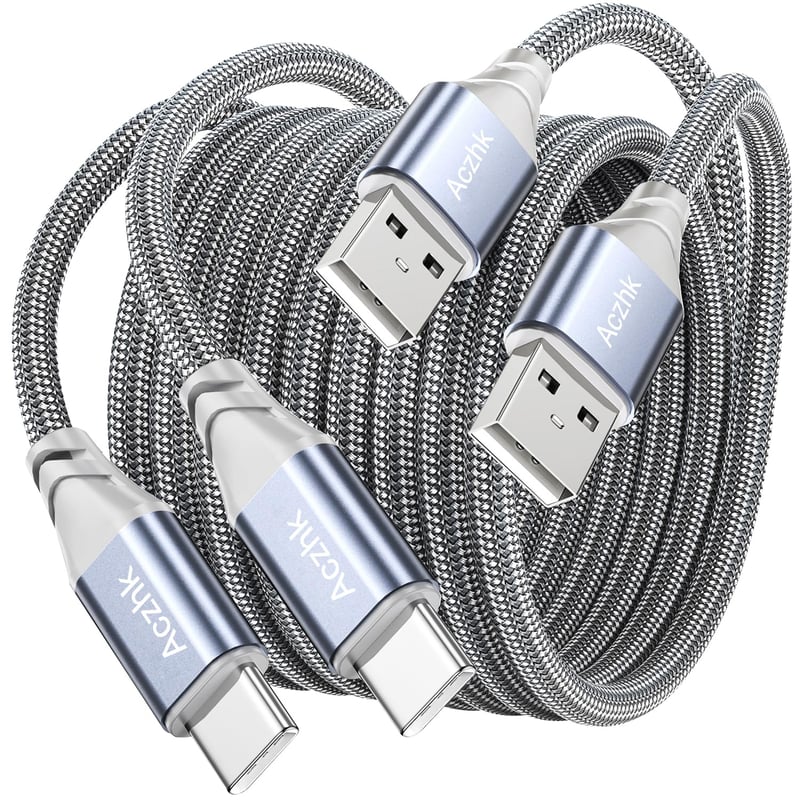 Aczhk 2 db 0.5 m USB C töltőkábel 3.1A gyors töltés nejlonfonattal iPhone 16 15 Pro Max Galaxy S24 S23 Huawei P60 kompatibilis