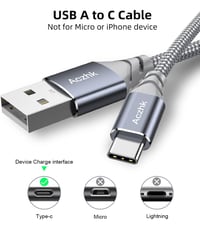 Aczhk 2 db 0.5 m USB C töltőkábel 3.1A gyors töltés nejlonfonattal iPhone 16 15 Pro Max Galaxy S24 S23 Huawei P60 kompatibilis 3