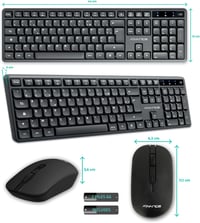 AD ADVANCE SilentKeys Wireless Billentyűzet és Egér Szett PC Mac AZERTY 105 Gomb 7