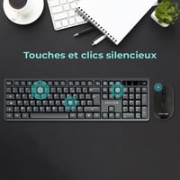 AD ADVANCE SilentKeys Wireless Billentyűzet és Egér Szett PC Mac AZERTY 105 Gomb 5