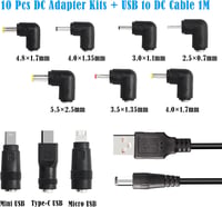 GINTOOYUN USB 2.0 - DC 5V Univerzális Töltőkábel 10 Csatlakozóval, 153 cm - Routerekhez, Hangszórókhoz, Telefonokhoz, Ventilátorokhoz 2