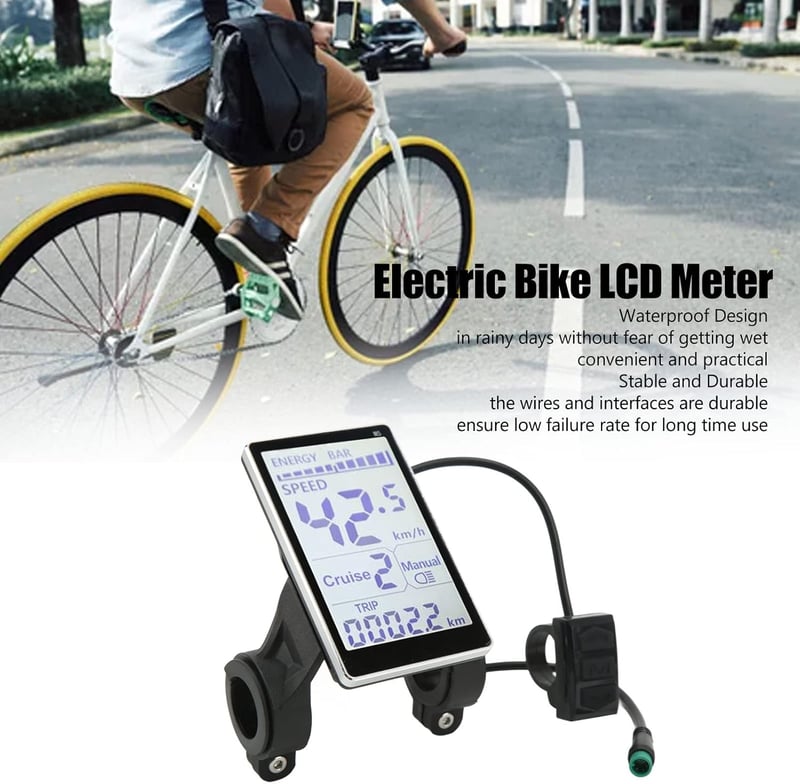 Yosoo univerzális e-bike LCD kijelző, 24-60V, 31,8/22,2mm kormányra
