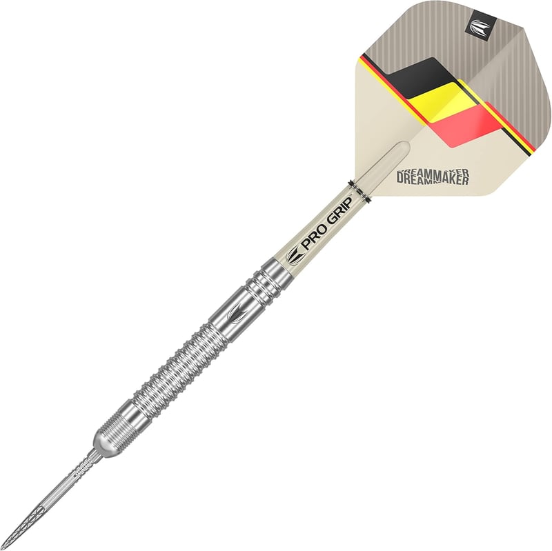 Target Darts Dimitri Van den Bergh Dream Maker G2 90% Volfrám Nyilas Darts Készlet - 21g/23g/25g - Swiss Point Acél Heggyel - Profi Grip