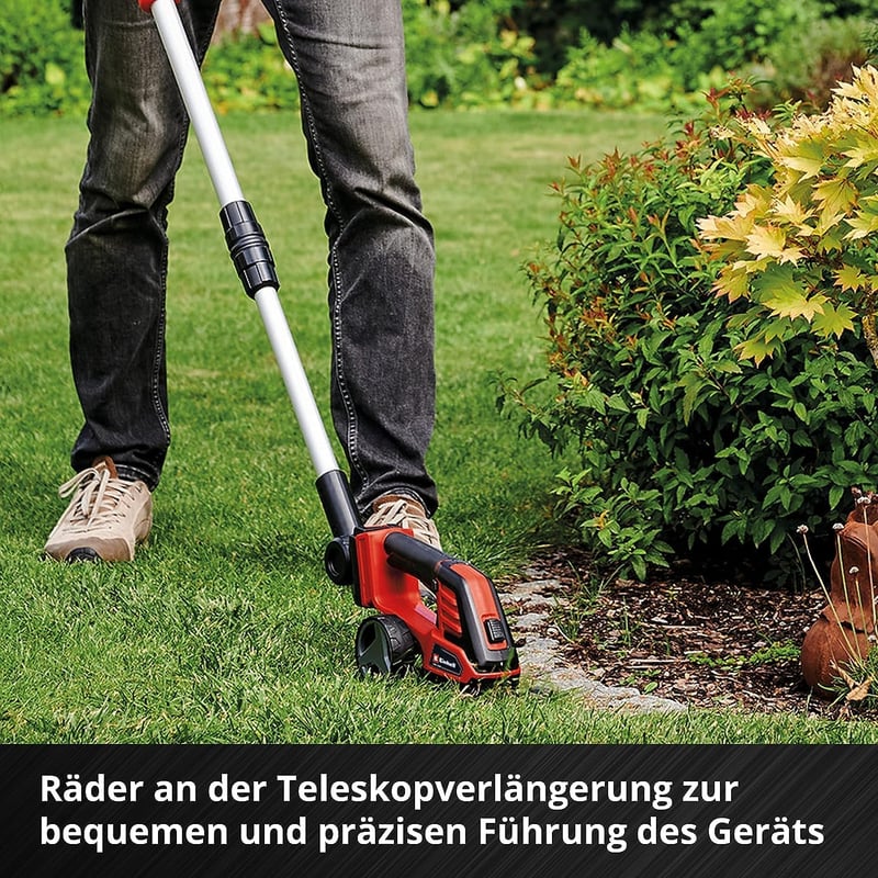 Einhell Akkumulátoros fű- és bokornyíró GE-CG 18/100 Li T-Solo Power X-Change - 18V, 10cm vágásszélesség, 20cm vágáshossz, teleszkópos nyéll