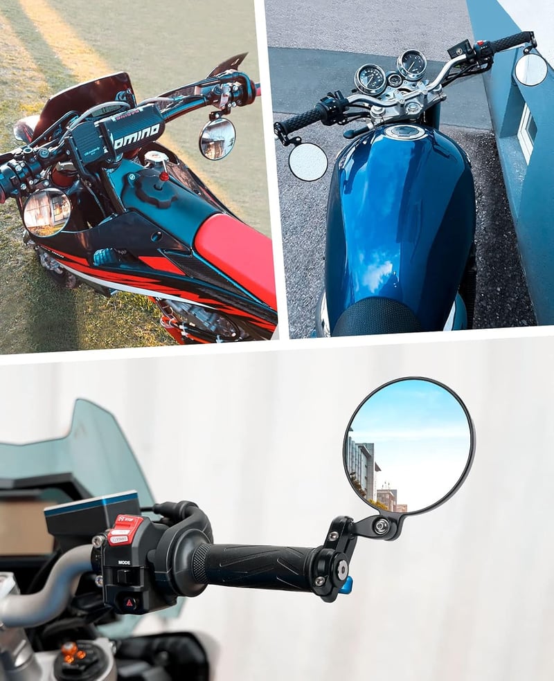Univerzális CNC motorkerékpár tükör, E24 jóváhagyott, 7/8" kormányra, összecsukható