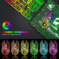 LexonElec Vezeték Nélküli Gaming Billentyűzet és Egér Szett, 87 Gombos RGB LED Háttérvilágítás, 3800mAh Akkumulátor, Fekete 7