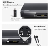 SCART/HDMI/USB DVD lejátszó TV-hez, régiómentes, mikrofonbemenettel 5