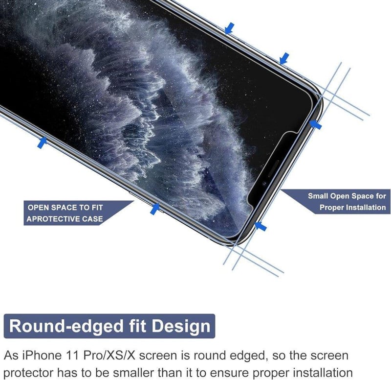 iPhone 11 Pro/XS/X Edzett Üvegfólia - 3db, 9H Keménységű, Ultratiszta BERMIEU