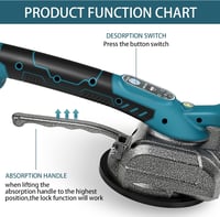 Makita 18V-os csempevibrációs gép, 5 sebességes, 60 kg teherbírású, nagy méretű lapokhoz 3