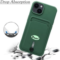 iPhone 13/14 Katonai Zöld Ütésálló Tok Kártyatartóval 6.1" 4