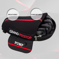 GRAND PITSTOP Motoros Légpárnás Ülés - Kézipumpás Felfújható Üléspárna, Nyomáscsökkentő, Ütéselnyelő Komfort Hosszú Utakra, Mosható 3