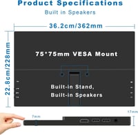 Pisichen 15,6" FHD érintőképernyős hordozható monitor HDMI/USB-C - PC, telefon, konzol 7