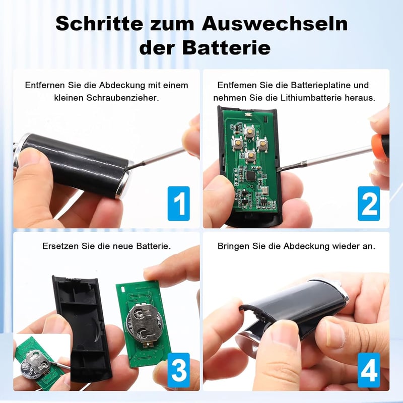 Effdrdfs 868.3 MHz Garázskapu Távirányító - 4 Csatornás Univerzális Nyitó Kék LED-del - HSE2, HSE4, HS4, HS1, HSP4 Modellekkel Kompatibilis
