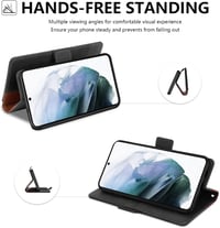 Samsung Galaxy S22 Plus 5G Fekete Mágneses Bőr Flip Tok Pénztárcával 3