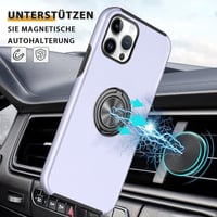Apple iPhone 14 Pro Világoslila Mágneses Gyűrűs Szilikon Védőtok 5