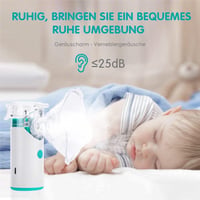 HITHINKMED Tölthető Ultrahangos Inhalátor - Elektromos Porlasztó Felnőtteknek és Gyermekeknek, 2 Maszkkal és Szájrésszel, Zöld 4