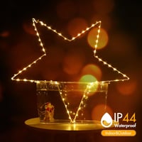 ELKTRY 2 Nagy Fém Csillag LED Karácsonyi Dekoráció - Beltéri/Kültéri, Vízálló, 8 Módú 4