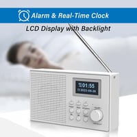 MONODEAL DAB+ rádió Bluetooth-szal, ébresztővel és LCD kijelzővel - Tölthető konyhai kisrádió 7