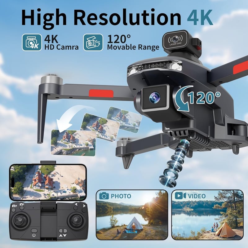 TTROARDS 31P Összecsukható Drón 4K Kamerával - 360° Akadályérzékelés, 5G WiFi, Kefenélküli Motor, 30 Perces Repülési Idő, 2 Akkumulátor