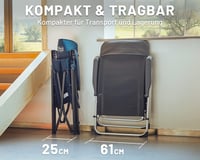 TIMBER RIDGE Összecsukható Kemping Szék Magas Támlával - 150kg Teherbírású, 4 Pozícióban Állítható Alumínium Kerti Szék Táskával 7