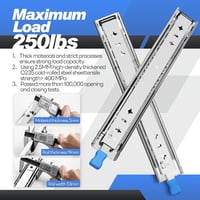 SHUHANG Fiók Sín Szett - Nehéz Terhelésű Golyóscsapágyas Kihúzható Fiókvezetők, 400mm, Zárható, 120kg Teherbírás, Oldalsó Rögzítés, 1 Pár 3