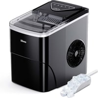 Silonn Jégkockakészítő Gép - 9 Kocka 6 Perc Alatt, 12kg/24 Óra, Öntisztító Funkció, 2 Méretű Jégkocka, 2L Víztartály, Fekete, Konyhai-Irodai 1