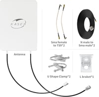 KASER 5G MIMO Kültéri Antenna N78 Sávhoz 3300-3800 MHz, 15dBi Erősítéssel, 10m Alacsony Veszteségű Kábellel, SMA/TS9 Adapterrel, 5G Routerek 6