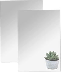 TSKDKIT Öntapadós Akril Tükör Szett - 2 db Nagy Méretű (40x30 cm) Törhetetlen, Rugalmas Tükörlap Fólia Faldekorációhoz, Üvegmentes 1